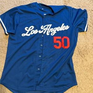 Los Angeles Dodgers Blue and Red Men's Baseball Jersey